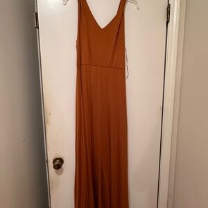Elegant Tan Maxi Dress